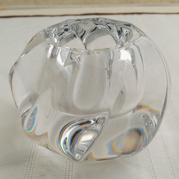 Orrefors Sweden Crystal Candle Holder, Olle Alberius Design 4570/61 HEAVY - Picture 4 of 6